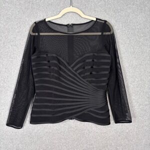 JS Collection Mesh Corset Top Size 12 Sheer Illusion Blouse Glam‎ Whimsigoth